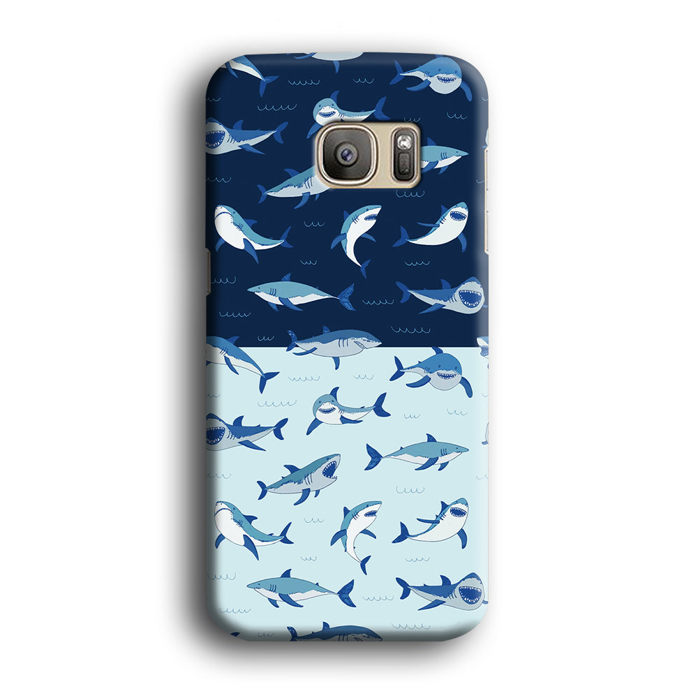 Sharks on The Layer of Ocean Samsung Galaxy S7 Edge Case