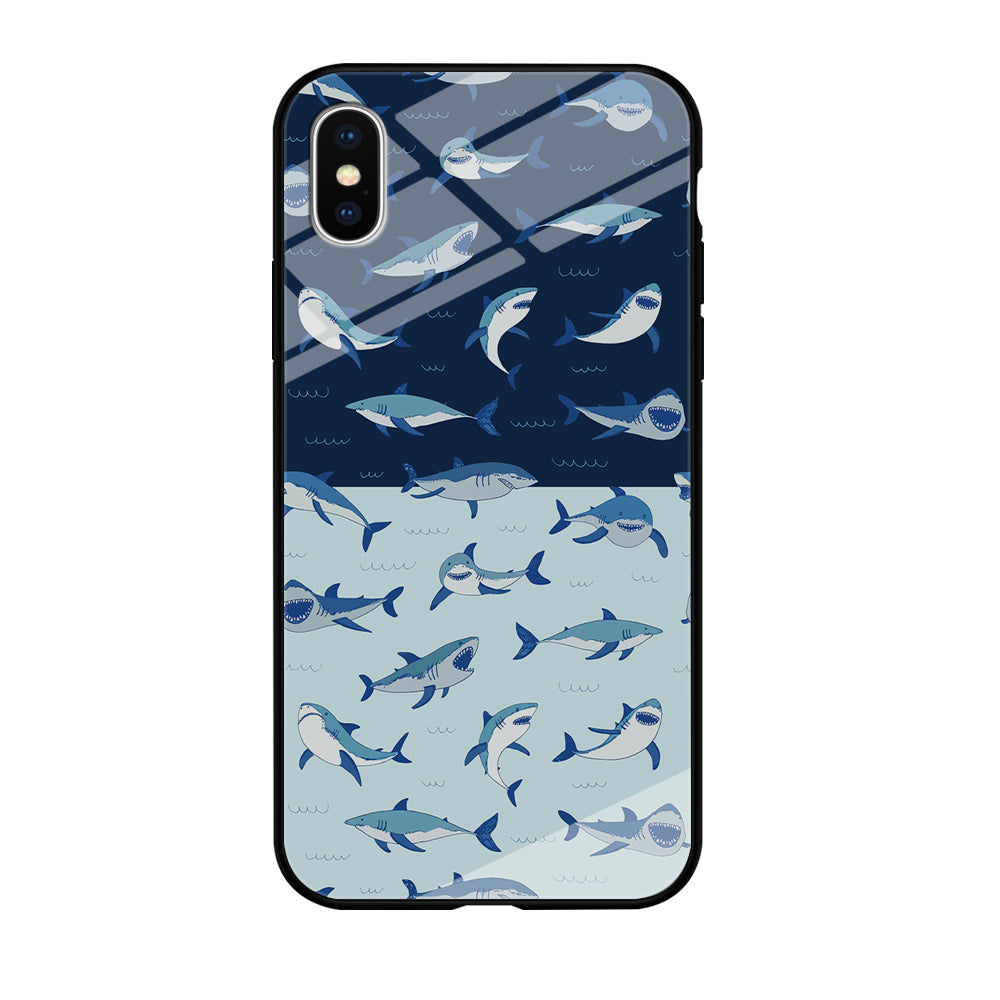 Sharks on The Layer of Ocean iPhone X Case