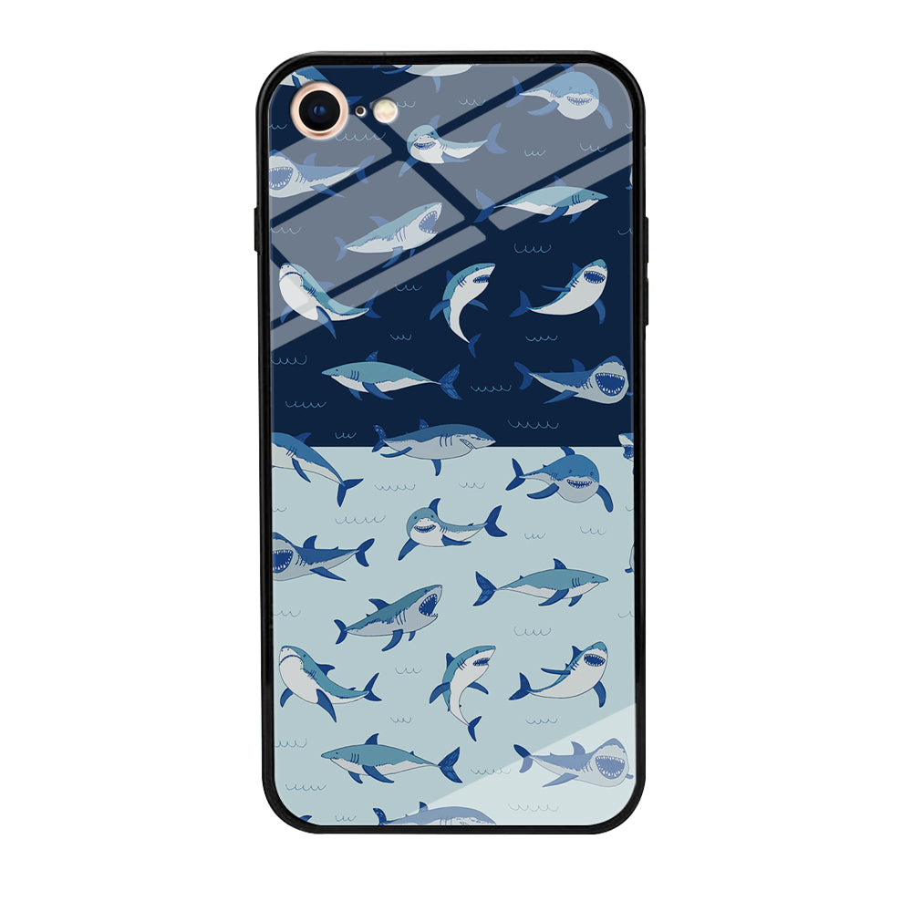 Sharks on The Layer of Ocean iPhone 8 Case