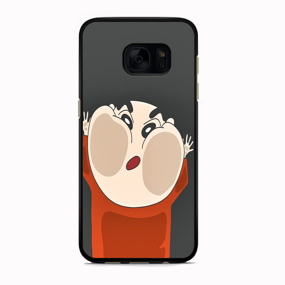 Shinchan Cute Samsung Galaxy S7 Case Rubber Black (2D Case)