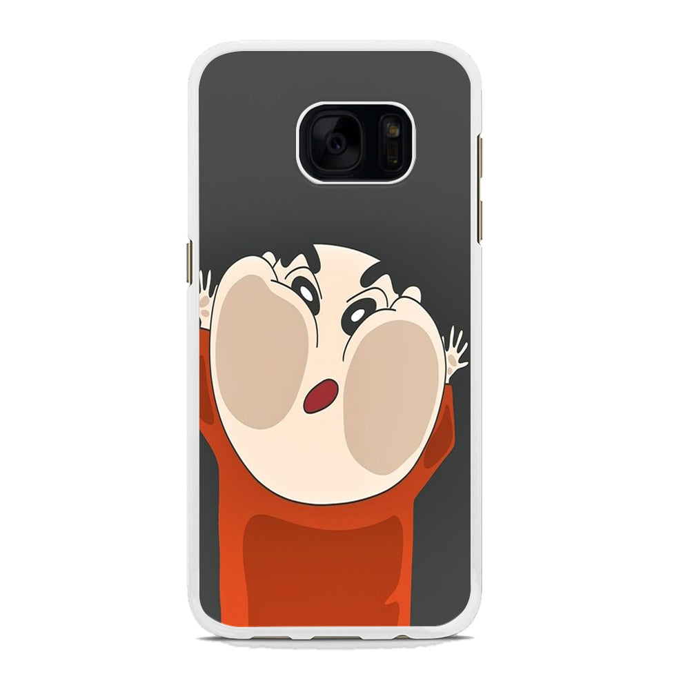 Shinchan Cute Samsung Galaxy S7 Case Rubber White (2D Case)