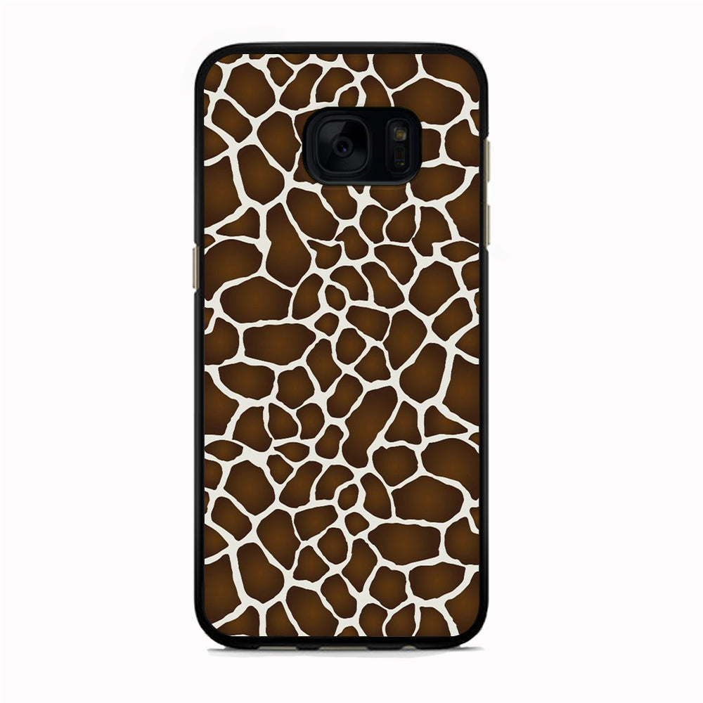 Skin Animal Giraffe Samsung Galaxy S7 Case Rubber Black (2D Case)