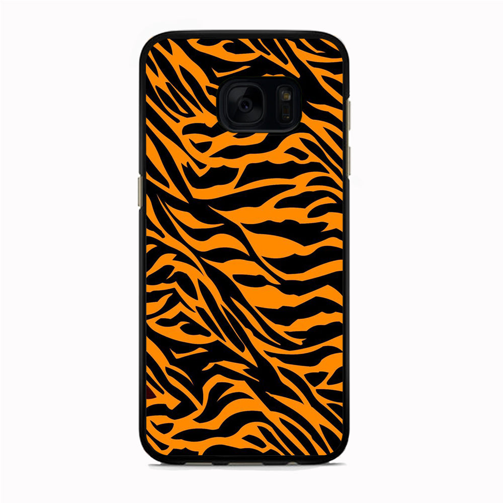 Skin Tiger Animal Samsung Galaxy S7 Case Rubber Black (2D Case)