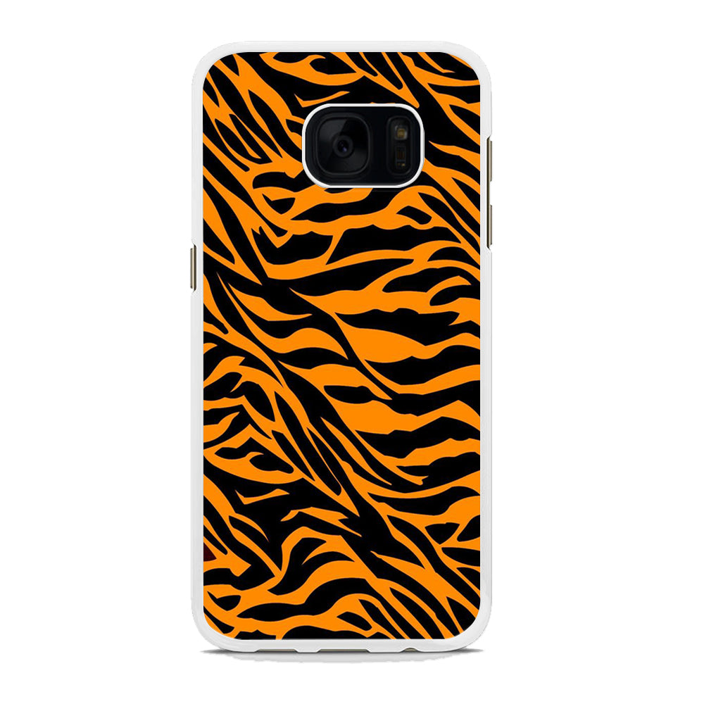 Skin Tiger Animal Samsung Galaxy S7 Case Rubber White (2D Case)