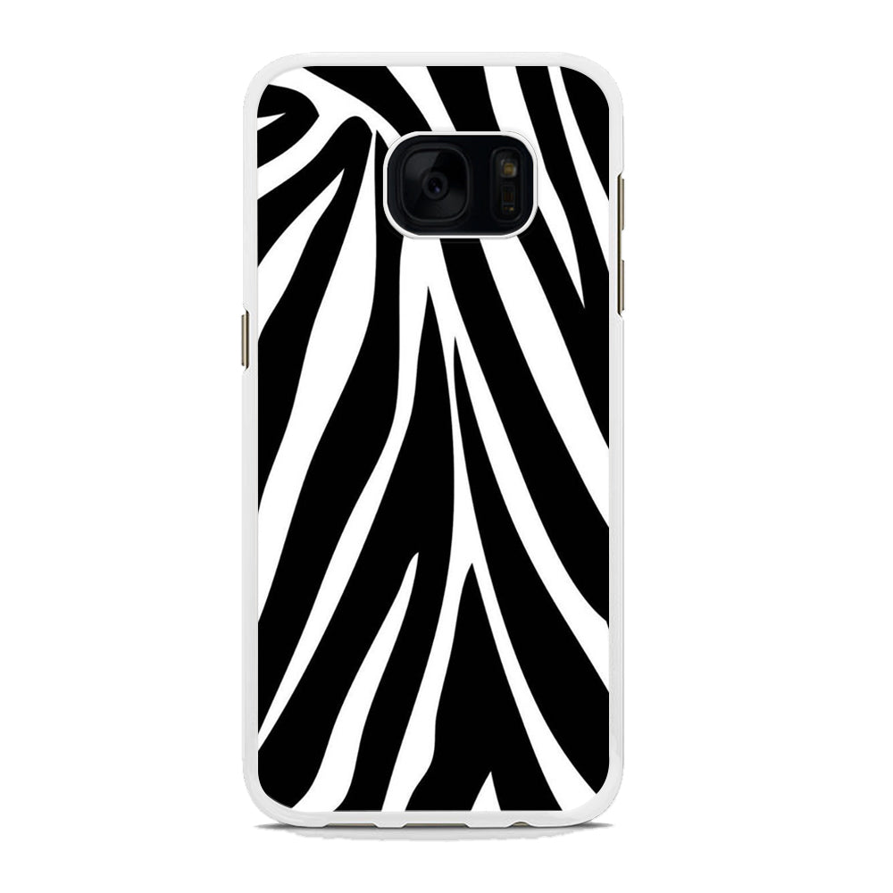 Skin Zebra Animal Samsung Galaxy S7 Case Rubber White (2D Case)