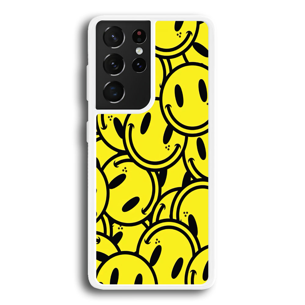 Smile Emoji Yellow Samsung Galaxy S21 Ultra Case