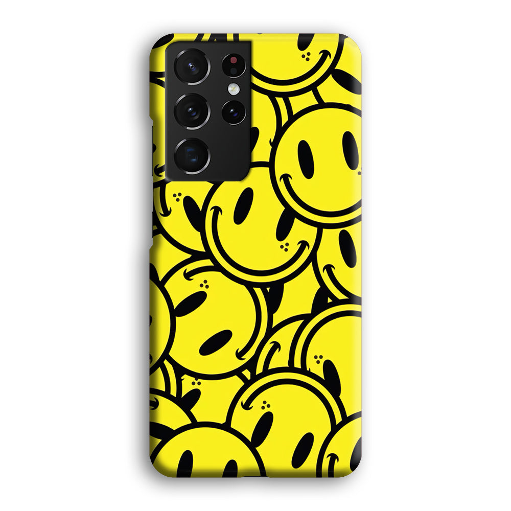 Smile Emoji Yellow Samsung Galaxy S21 Ultra Case