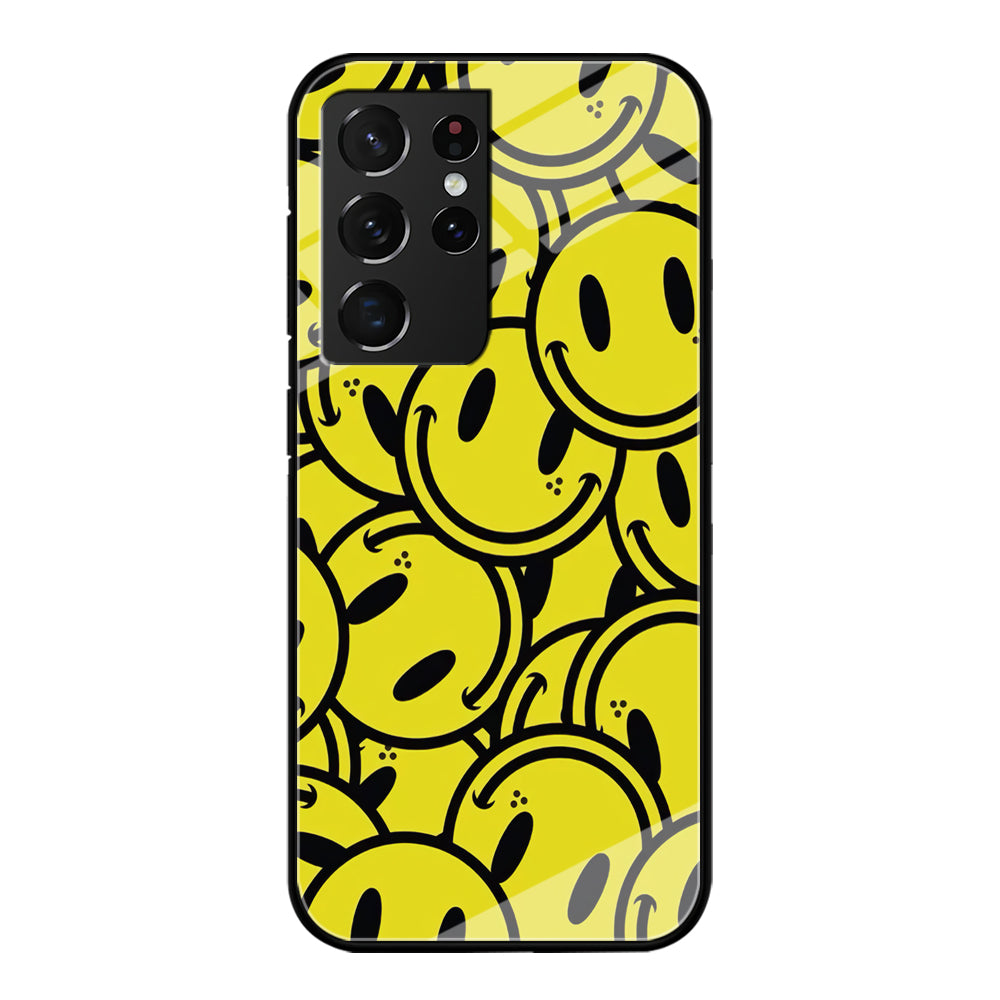 Smile Emoji Yellow Samsung Galaxy S21 Ultra Case