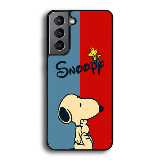 Snoopy Blue and Red Line Samsung Galaxy S21 Plus Case - Carneyforia