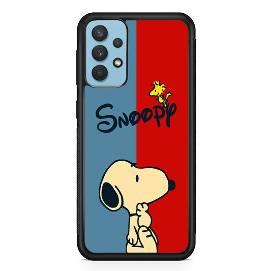 Snoopy Blue and Red Line Samsung Galaxy A32 Case