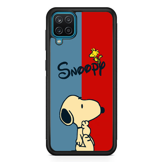 Snoopy Blue and Red Line Samsung Galaxy A12 Case