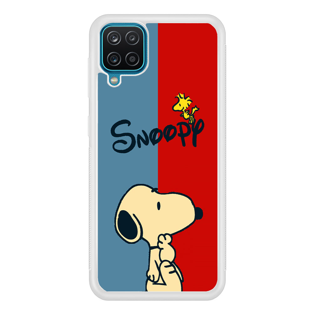 Snoopy Blue and Red Line Samsung Galaxy A12 Case