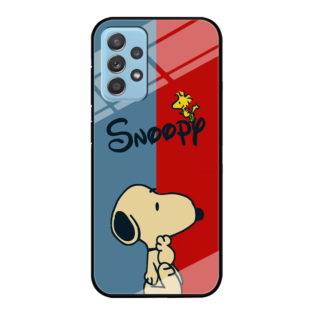 Snoopy Blue and Red Line Samsung Galaxy A72 Case