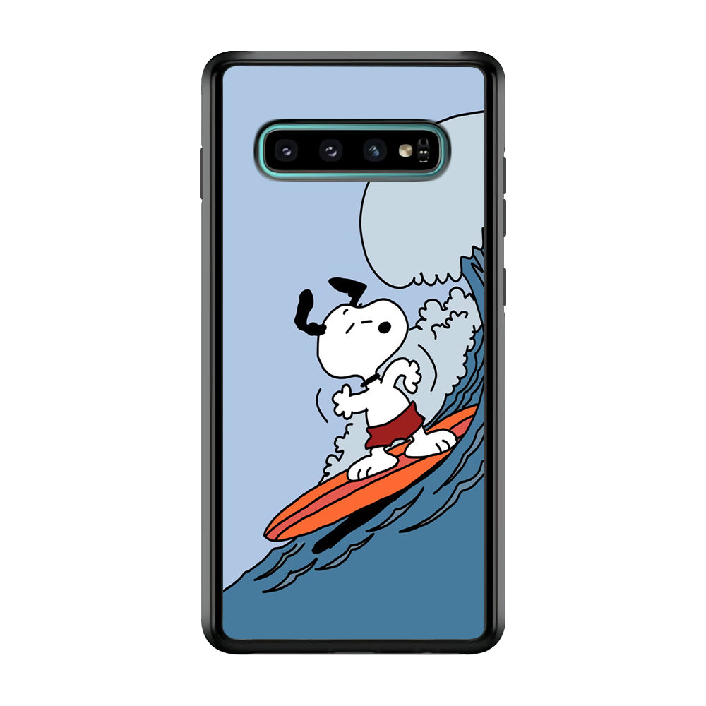 Snoopy Surfing Mode Samsung Galaxy S10 Case