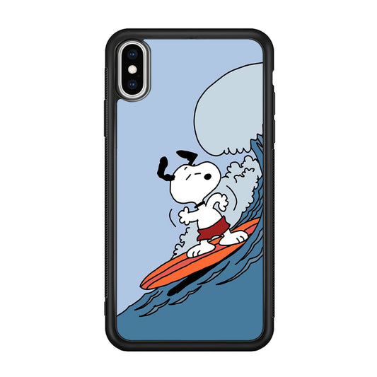 Snoopy Surfing Mode iPhone XS Case