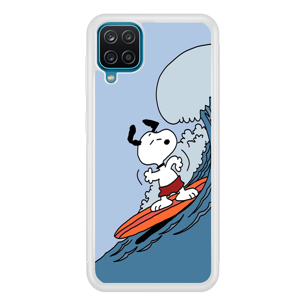 Snoopy Surfing Mode Samsung Galaxy A12 Case