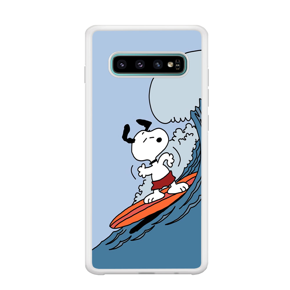 Snoopy Surfing Mode Samsung Galaxy S10 Case