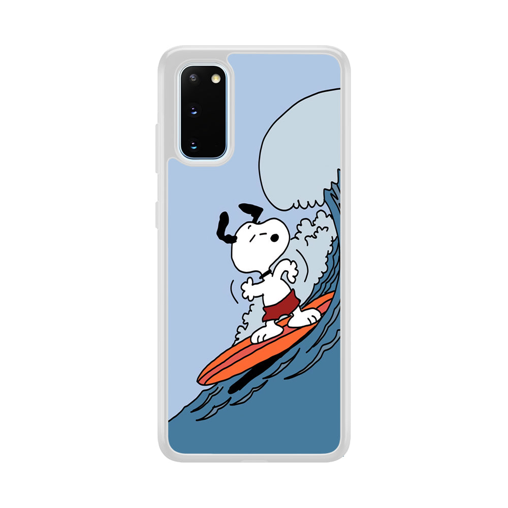 Snoopy Surfing Mode Samsung Galaxy S20 Case