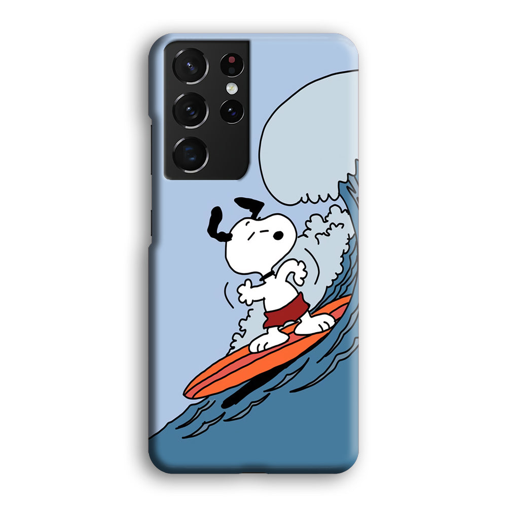 Snoopy Surfing Mode Samsung Galaxy S21 Ultra Case