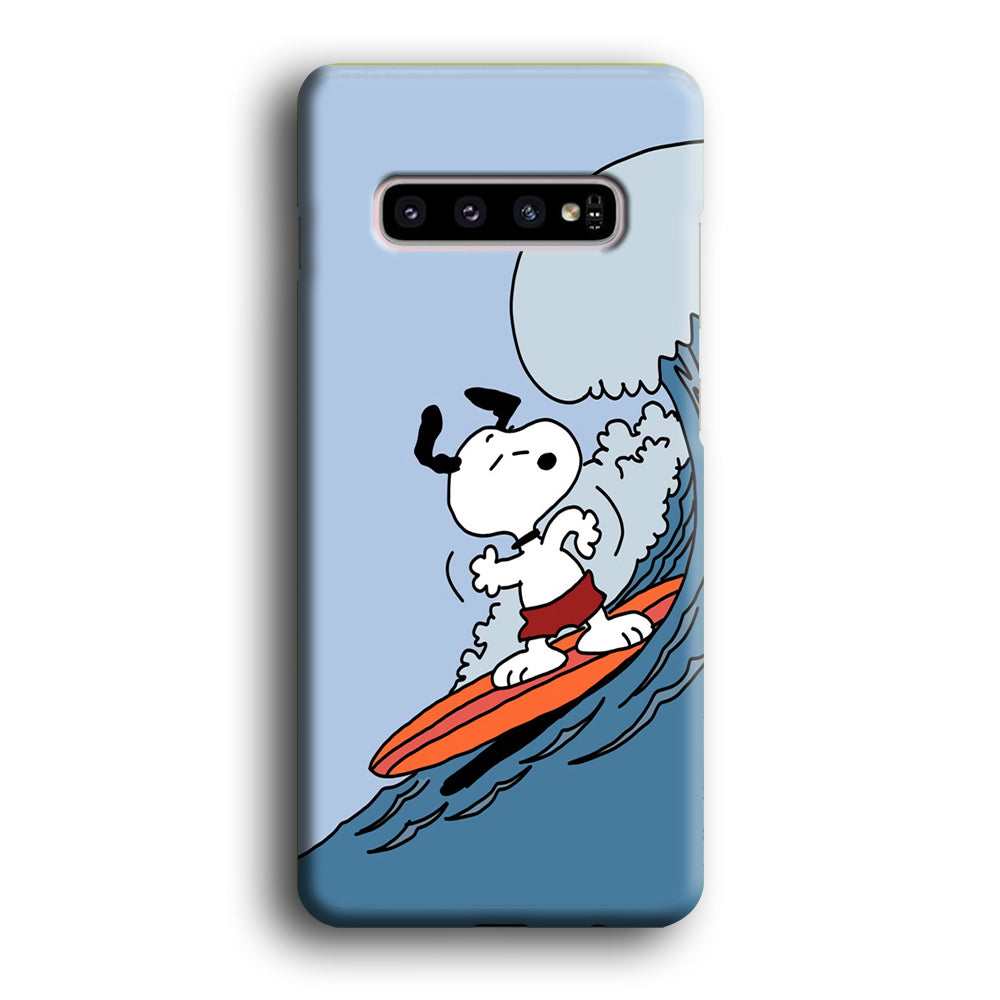 Snoopy Surfing Mode Samsung Galaxy S10 Case