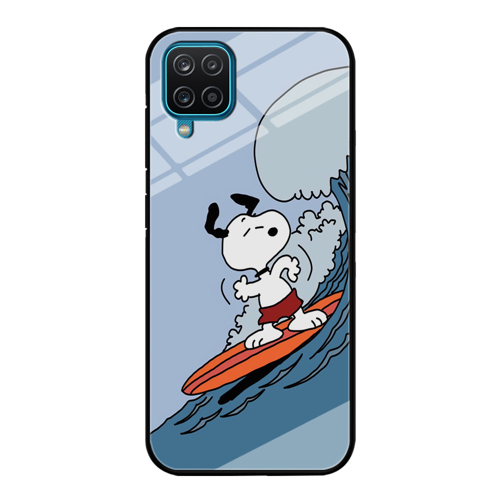 Snoopy Surfing Mode Samsung Galaxy A12 Case