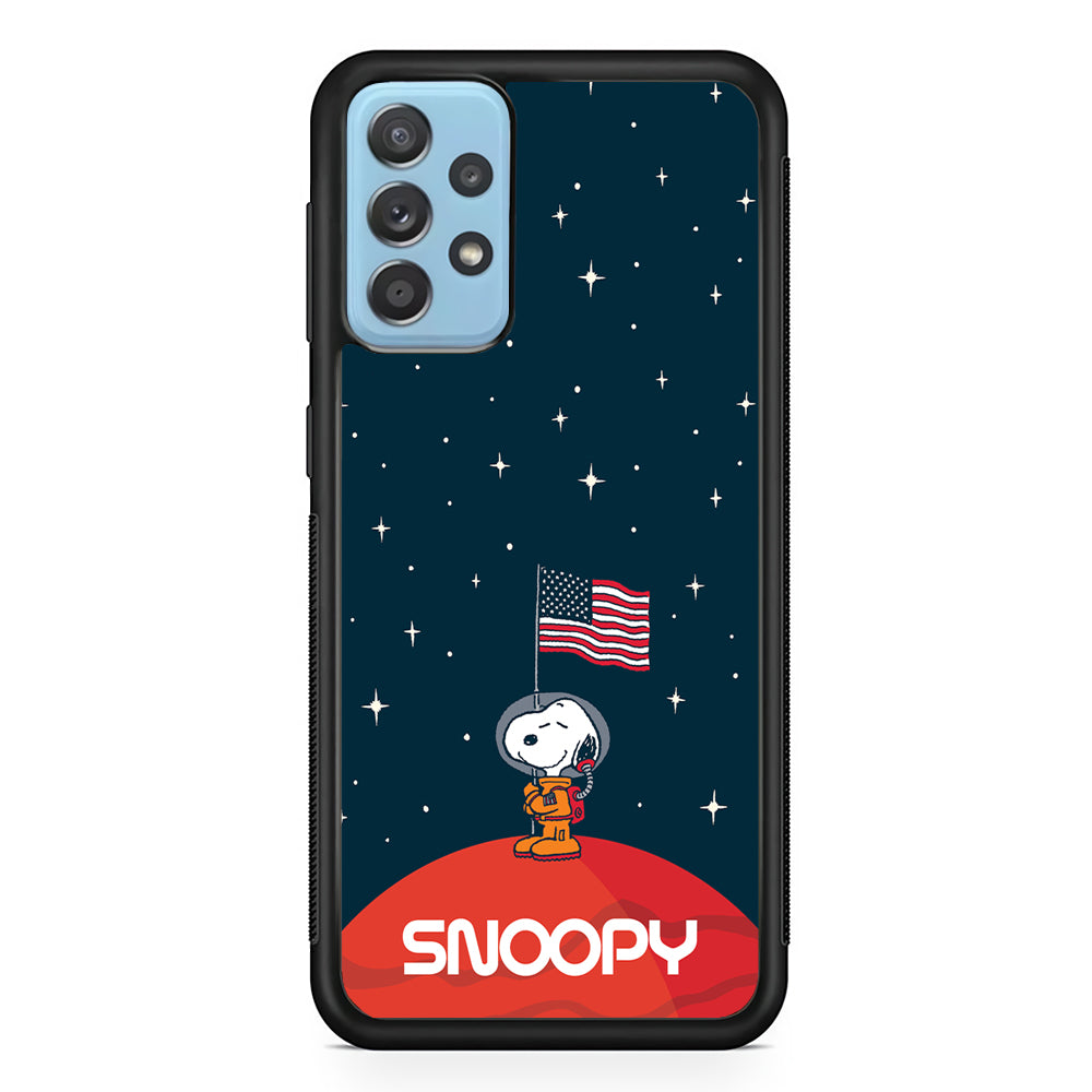 Snoopy Visiting The Moon Samsung Galaxy A52 Case