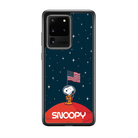 Snoopy Visiting The Moon Samsung Galaxy S20 Ultra Case