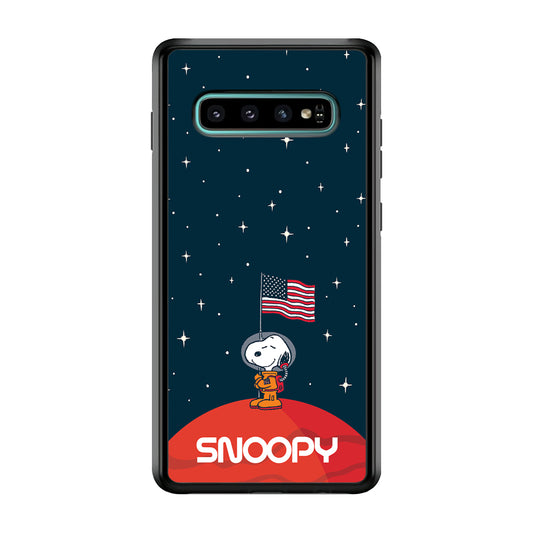 Snoopy Visiting The Moon Samsung Galaxy S10 Case