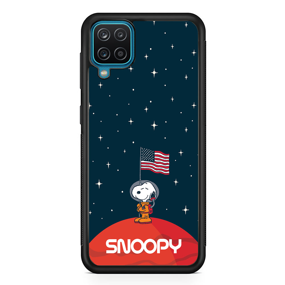 Snoopy Visiting The Moon Samsung Galaxy A12 Case