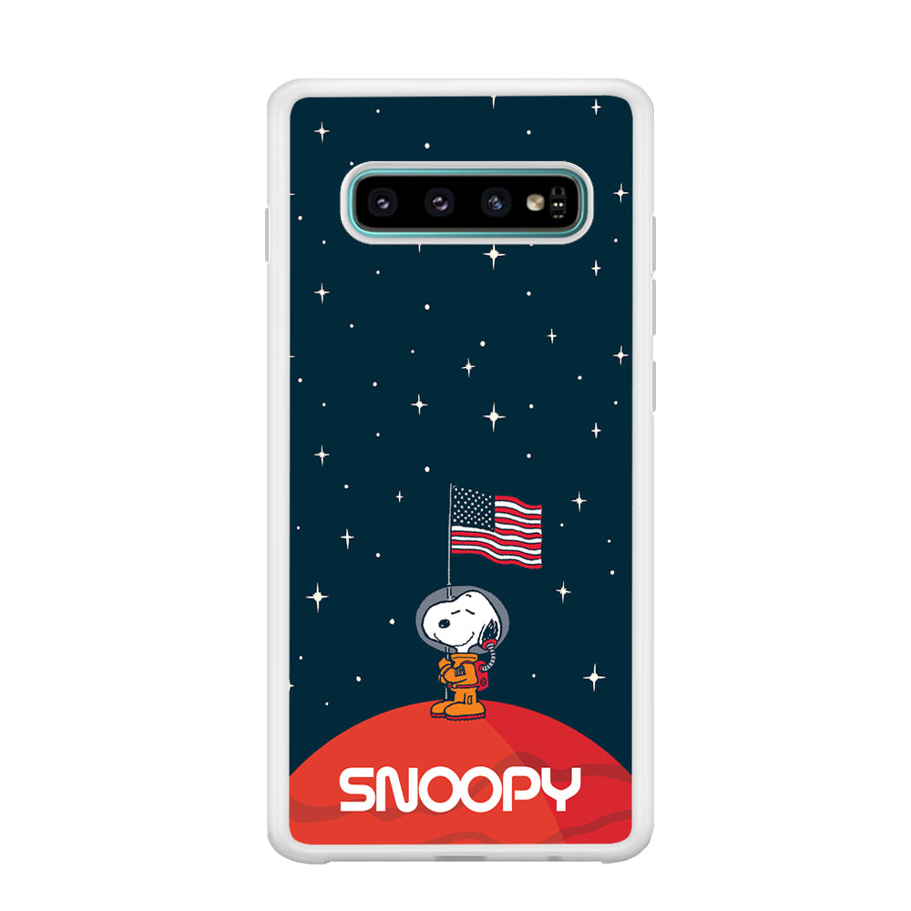 Snoopy Visiting The Moon Samsung Galaxy S10 Case