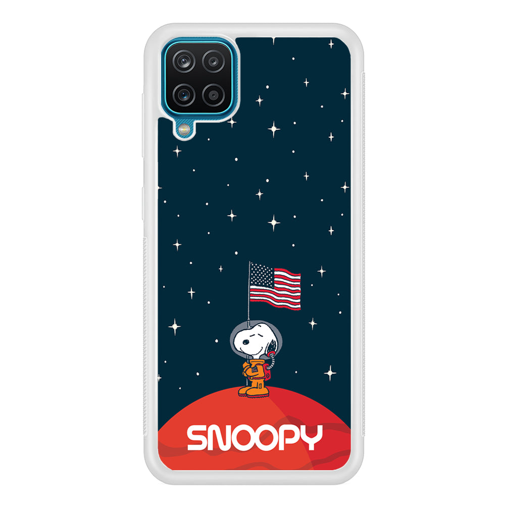 Snoopy Visiting The Moon Samsung Galaxy A12 Case