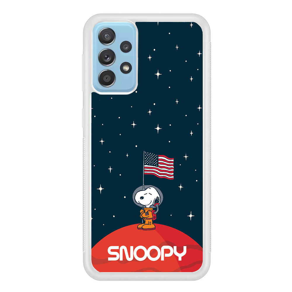 Snoopy Visiting The Moon Samsung Galaxy A52 Case