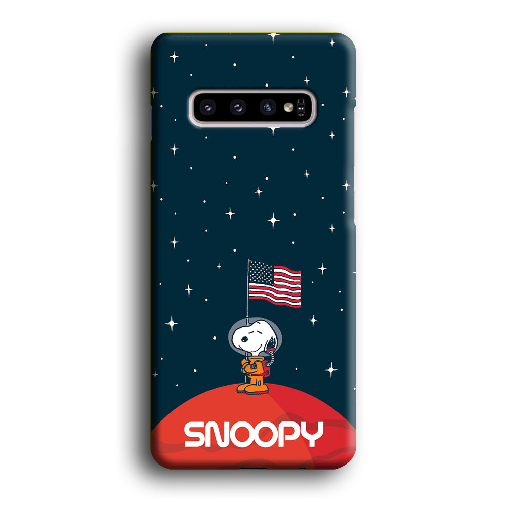 Snoopy Visiting The Moon Samsung Galaxy S10 Case