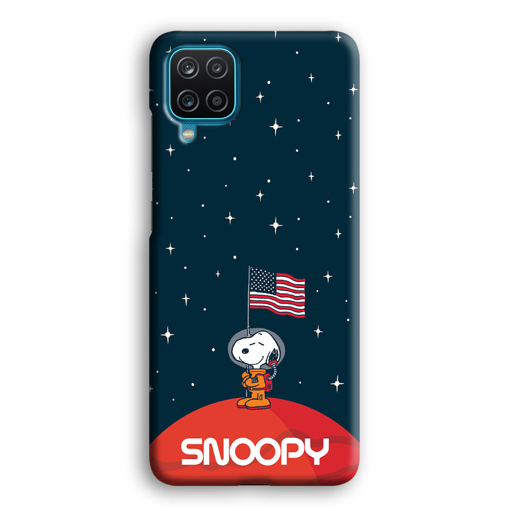 Snoopy Visiting The Moon Samsung Galaxy A12 Case