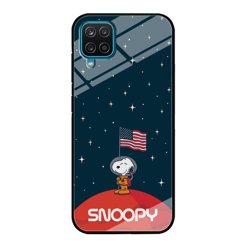 Snoopy Visiting The Moon Samsung Galaxy A12 Case