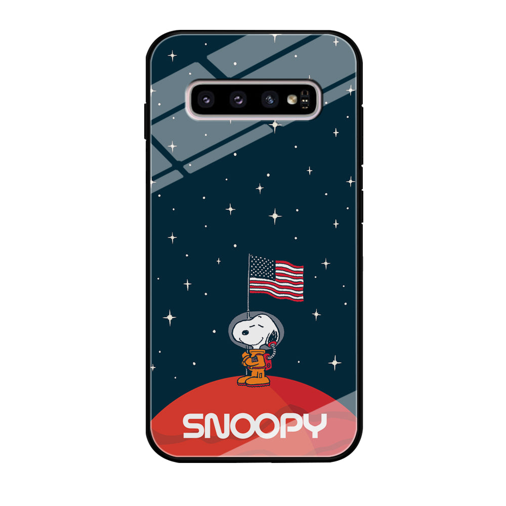 Snoopy Visiting The Moon Samsung Galaxy S10 Case