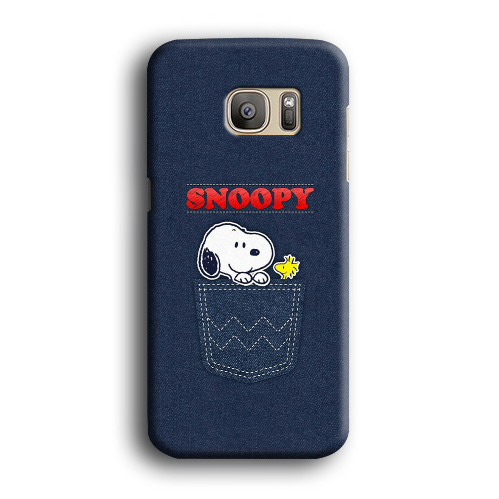 Snoopy And Woodstock In The Pocket Jeans Samsung Galaxy S7 Edge Case