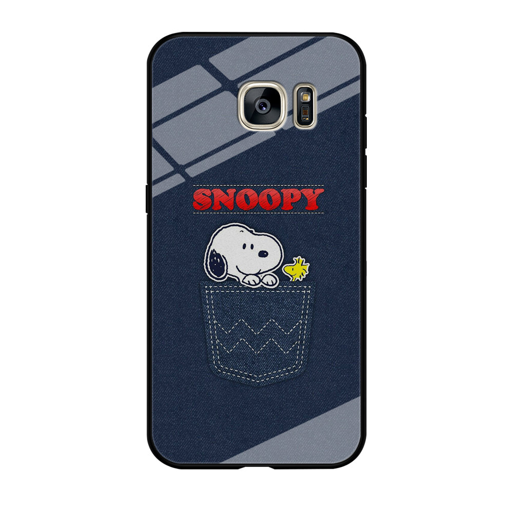 Snoopy And Woodstock In The Pocket Jeans Samsung Galaxy S7 Edge Case