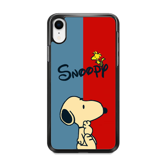 Snoopy Blue and Red Line iPhone XR Case