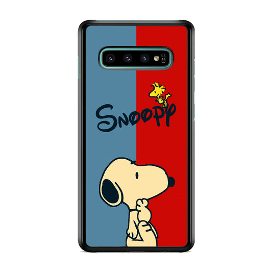 Snoopy Blue and Red Line Samsung Galaxy S10 Case