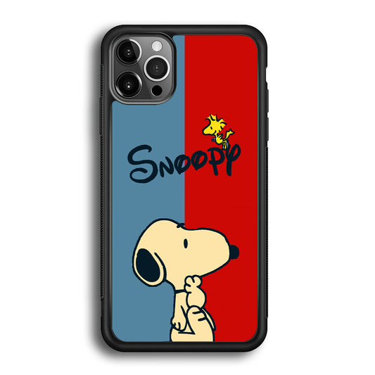 Snoopy Blue and Red Line iPhone 12 Pro Case