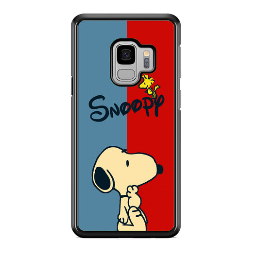 Snoopy Blue and Red Line Samsung Galaxy S9 Case