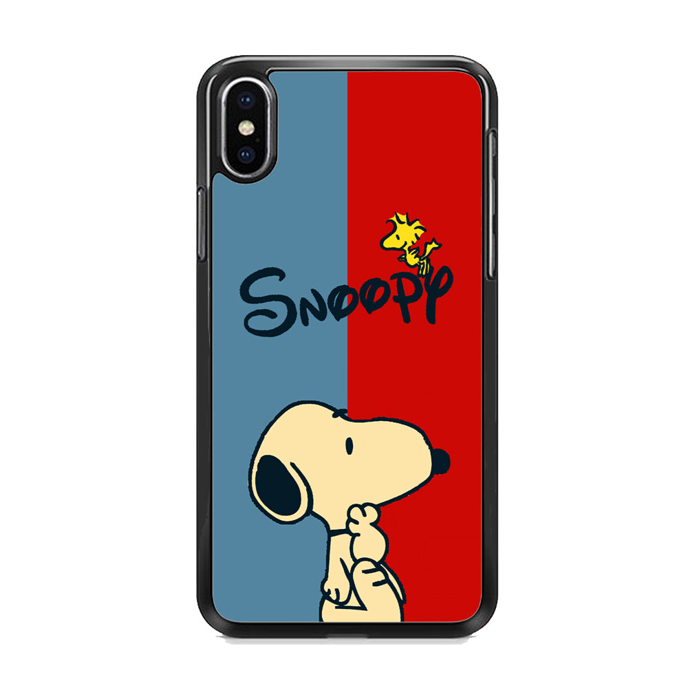 Snoopy Blue and Red Line iPhone X Case