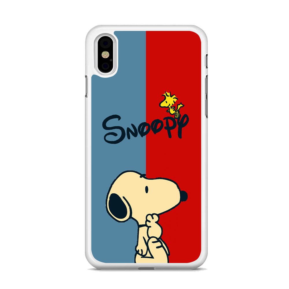 Snoopy Blue and Red Line iPhone X Case
