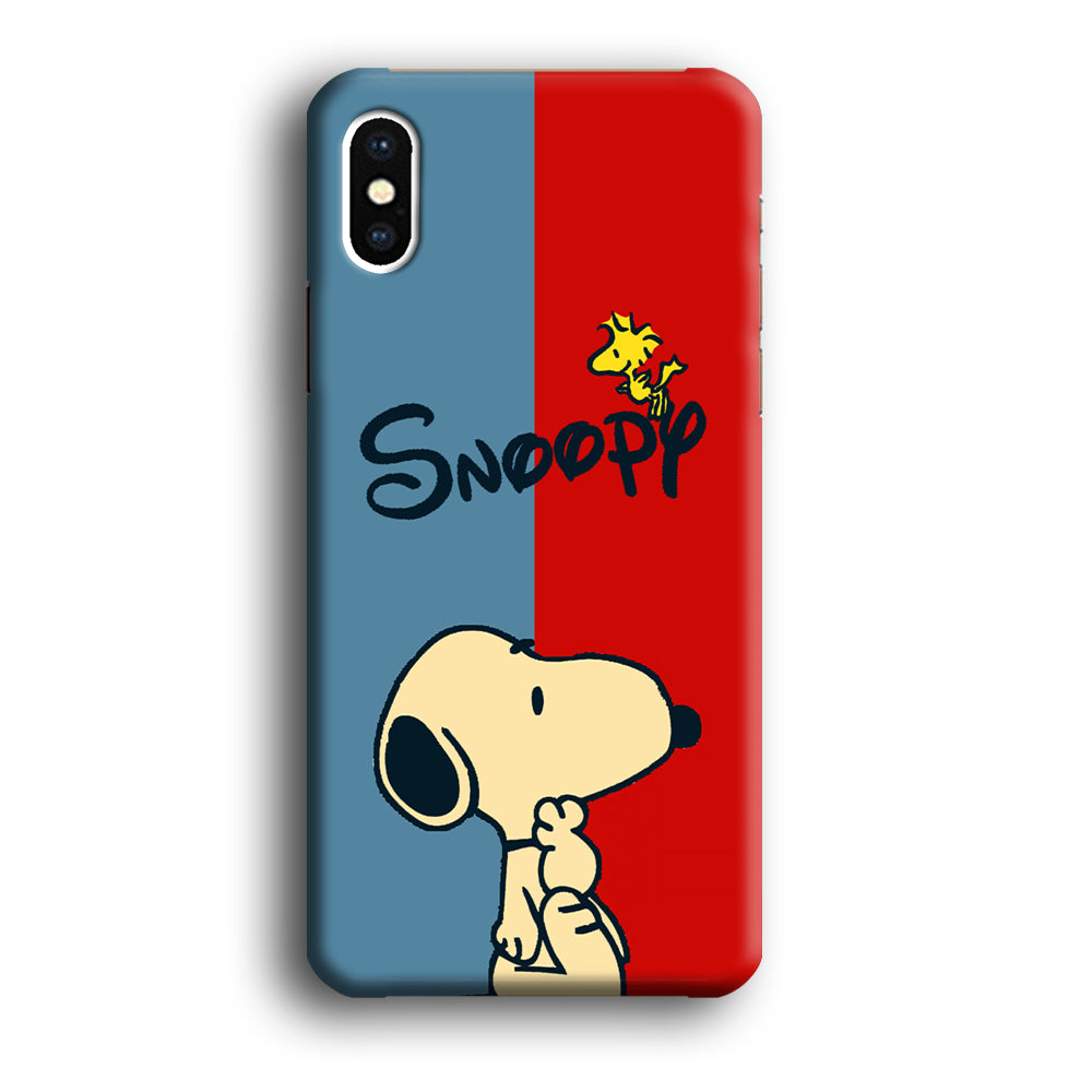 Snoopy Blue and Red Line iPhone X Case
