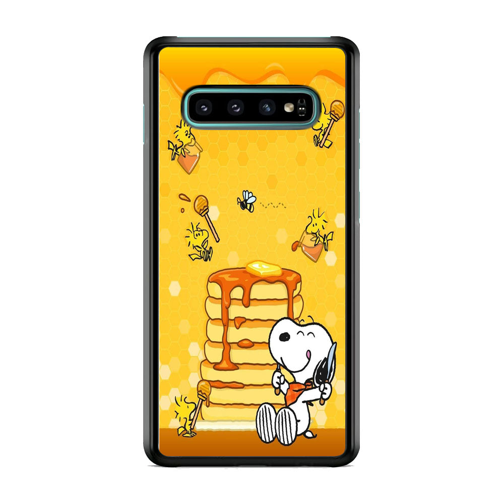 Snoopy Like Eat Pancake Hooney Samsung Galaxy S10 Case