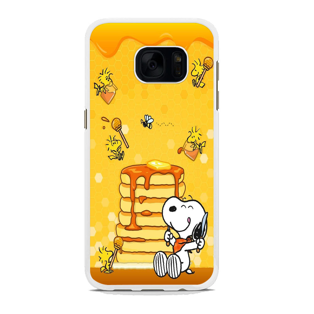 Snoopy Like Eat Pancake Hooney  Samsung Galaxy S7 Edge Case