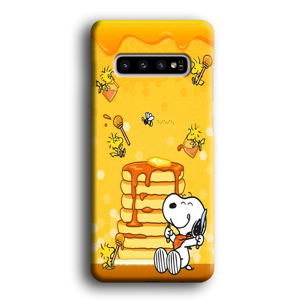 Snoopy Like Eat Pancake Hooney Samsung Galaxy S10 Case
