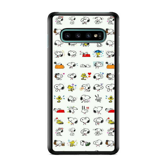 Snoopy White Emoji Samsung Galaxy S10 Case