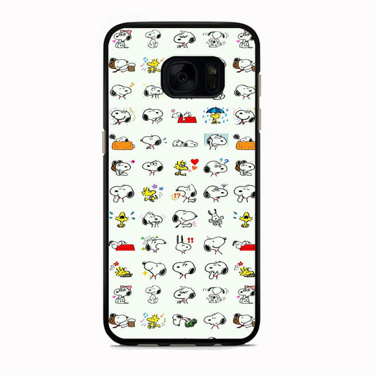 Snoopy White Emoji Samsung Galaxy S7 Edge Case